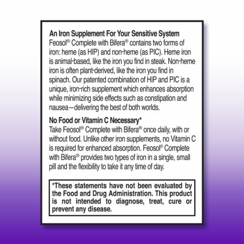 Feosol Complete Caplets Perspective: back