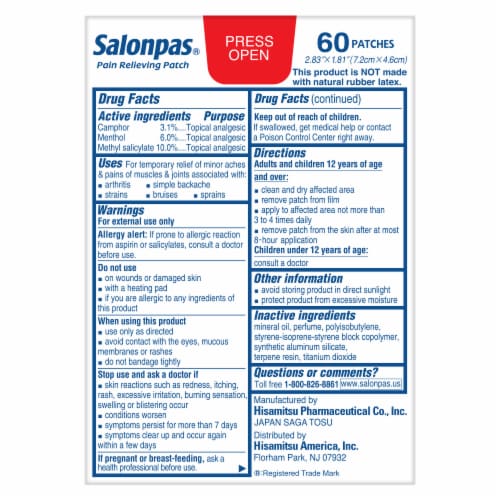 Salonpas® Pain Relieving Patches Perspective: back