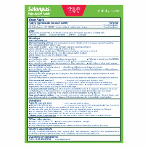 Salonpas® Pain Relief Patch Perspective: back