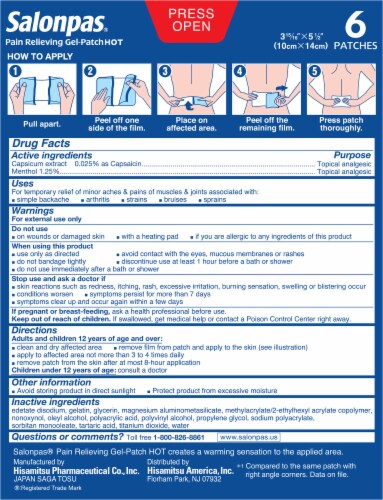 Salonpas Heat Gel Patch Perspective: back