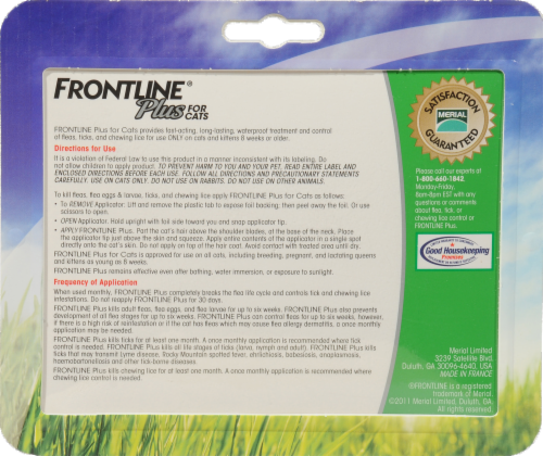 Frontline Plus for Cats Flea & Tick Treatment Perspective: back