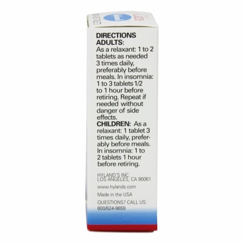 Hyland's Calms Tablets 100CT Perspective: back