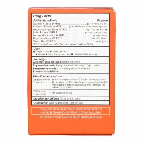 Hyland's Naturals™ Leg Cramps Tablets Perspective: back