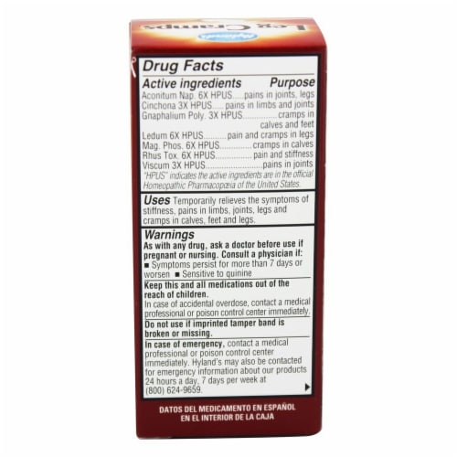 Hyland's Leg Cramps Tablets 100CT Perspective: back