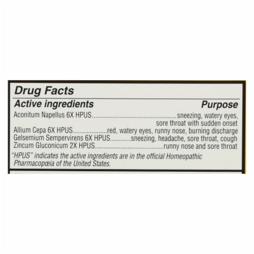 Hyland's 4 Kids Sniffles 'n Sneezes Tablets Perspective: back