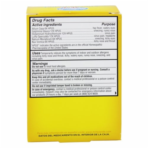 Hyland's® 4 Kids Allergy Relief Tablets Perspective: back