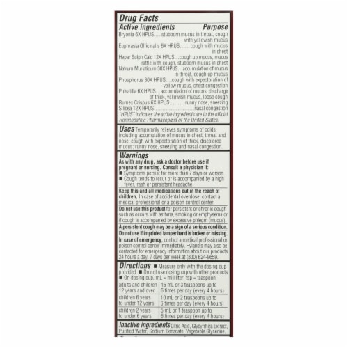Hylands Homepathic DEFEND Cold and Mucus Medicine Perspective: back