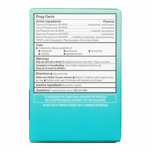 Hyland's® Calm Stress Relief Tablets Perspective: back
