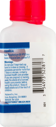 Hyland's Homeopathic #6 Kali Phosphoricum 6x Stress Simple Nervous Tension & Headache Relief Perspective: back