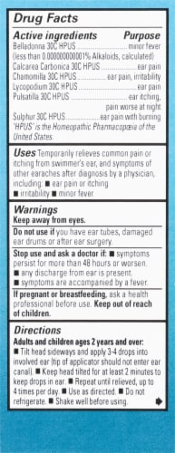 Hyland's® Homeopathic Earache Drops Perspective: back