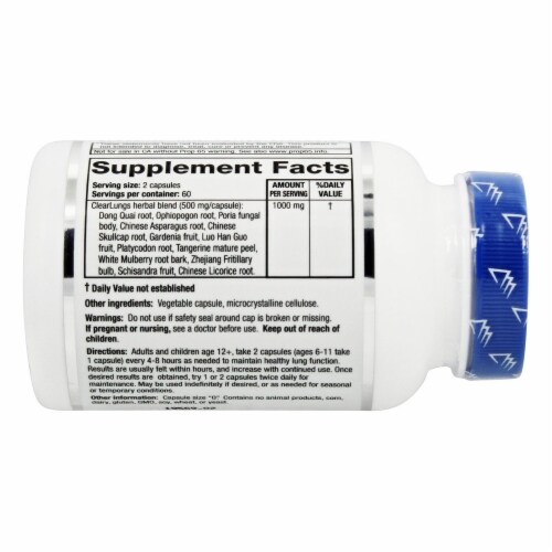 Ridgecrest Herbals ClearLungs Chinese Herbal Formula, 120 Vegan Caps Perspective: back
