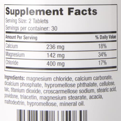 Geri-Care® Slow Magnesium Chloride with Calcium Dietary Supplement Perspective: back