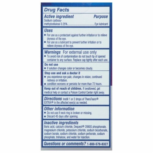 Thera Tears® Extra® Dry Eye Therapy Lubricant Eye Drops Perspective: back