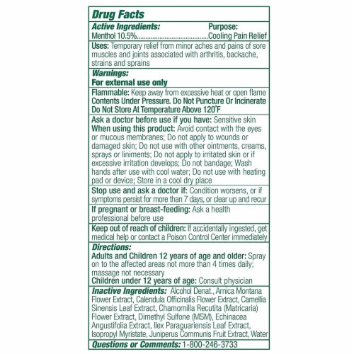 Biofreeze™ Professional 360 Pain Relief Menthol Spray Perspective: back