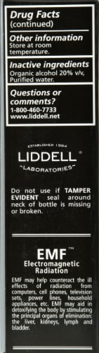 Liddell Laboratories Electromagnetic Radiation Detox Oral Spray Perspective: back