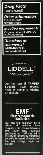 Liddell Laboratories Electromagnetic Radiation Detox Oral Spray Perspective: back