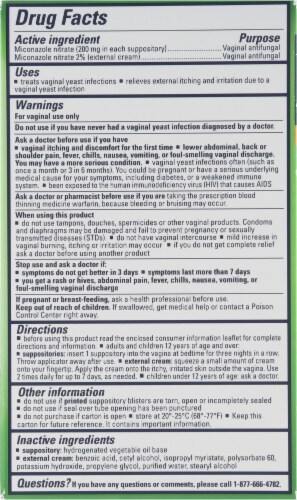 Monistat® 3 Combination Pack 3-Day Treatment Combo Suppositories and Cream Perspective: back