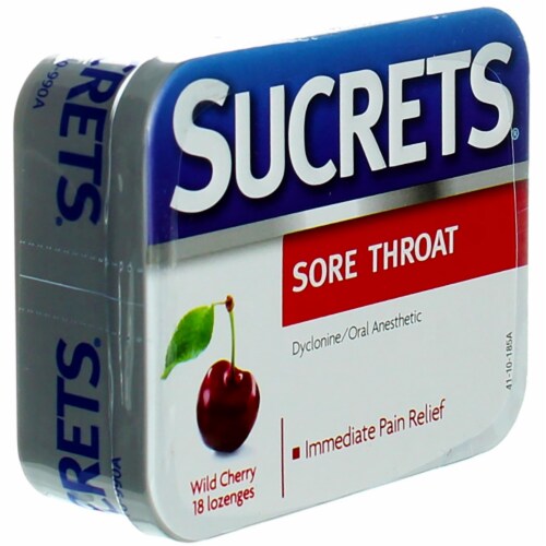Sucrets Sore Throat Wild Cherry Lozenges Perspective: back
