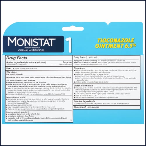 Monistat One-Day Maximum Strength Yeast Infection Treatment Pre-Filled Cream Applicator Perspective: back