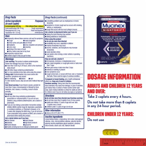 Mucinex® Nightshift Sinus Maximum Strength Relief Caplets Perspective: back