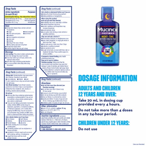 Mucinex® Severe Cold & Flu Kickstart Combo Liquid Medicine Perspective: back