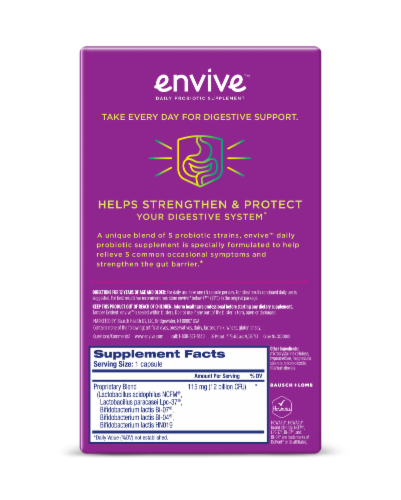 Envive Probiotic Supplement Capsules 115mg Perspective: back