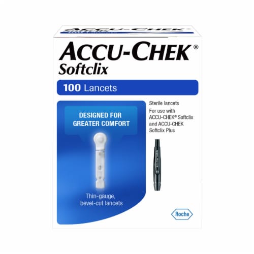 Accu-Chek Lancet 28 Gauge Multiple Depth Settings 1 Box(s), 100 /Box Perspective: back
