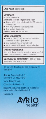 Betadine® Antiseptic Mint Sore Throat Gargle Perspective: back