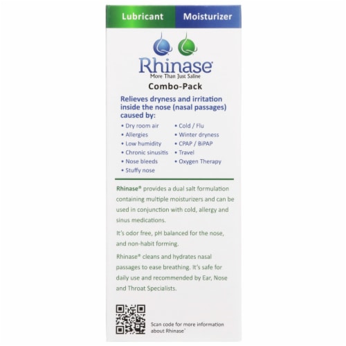 Rhinase Nasal Moisturizer and Lubricant Combo Pack Perspective: back