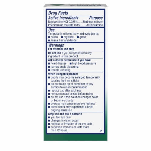 Visine-A Multi-Action Eye Allergy Relief Drops Perspective: back