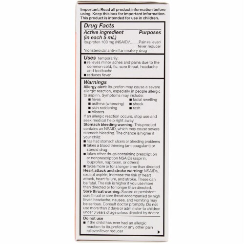 GoodSense Ibuprofen Children's Oral Suspension Berry Liquid Pain Reliever Perspective: back