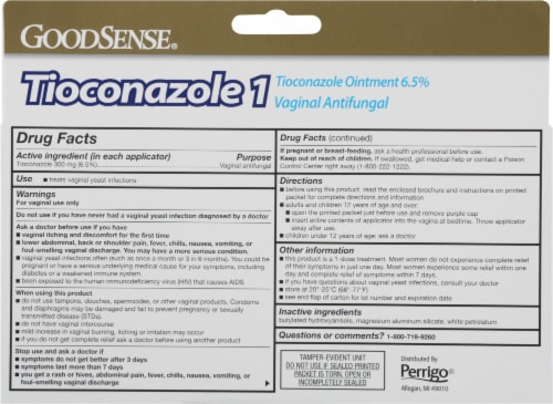 GoodSense® Tioconazole 1 Dose Vaginal Ointment Perspective: back