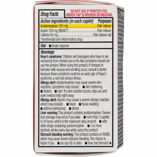 GoodSense® Migraine Formula Pain Reliever Coated Caplets Perspective: back