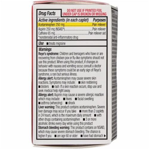 GoodSense® Migraine Formula Pain Reliever Coated Caplets Perspective: back