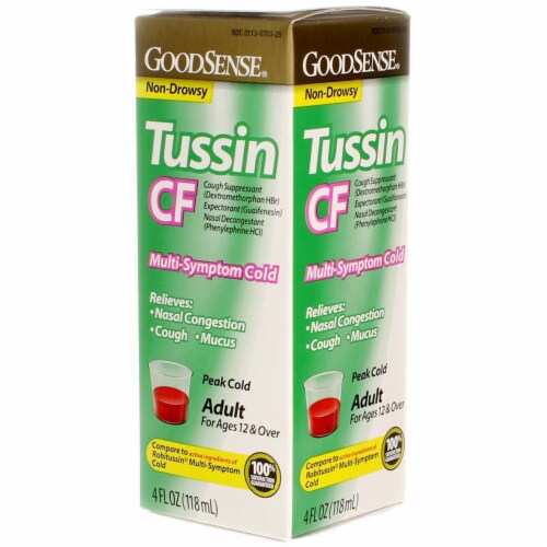 GoodSense Tussin CF Multi-Symptom Cold Cough Suppressant Liquid, 4 fl oz Perspective: back