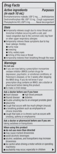 GoodSense® Children's Cold & Cough Medicine Liquid Perspective: back