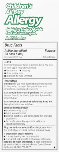 GoodSense Children's All Day Allergy Relief Grape Flavor Oral Solution Cetirizine Hydrochloride Perspective: back