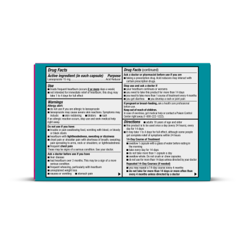 Prevacid® Acid Reducer Capsules Perspective: back