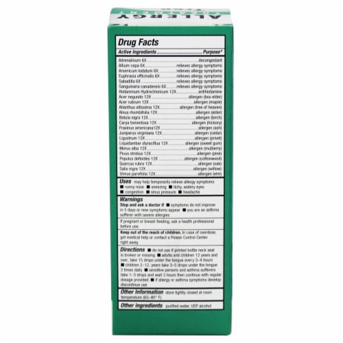 bioAllers Tree Pollen Allergy #707, 1 Ounces Perspective: back