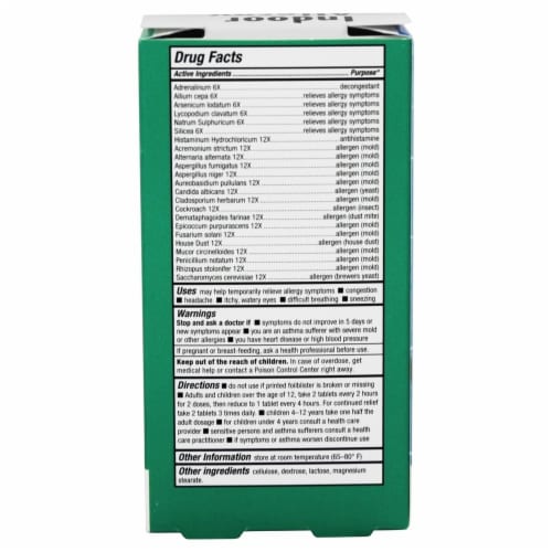 bioAllers Indoor Allergy, 60 Tablets Perspective: back