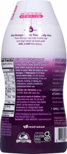 Wellesse Calcium and Vitamin D3 Bone Strength Sugar-Free Citrus Flavored Liquid Perspective: back