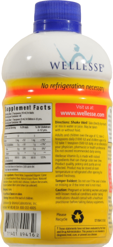 Wellesse Vitamin D3 1000iu Liquid Supplement Perspective: back