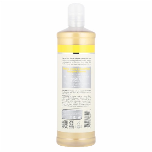 Fruit Of The Earth Meyer Lemon With Essential Oils Dish Soap, Lemon, 16 fl oz Perspective: back