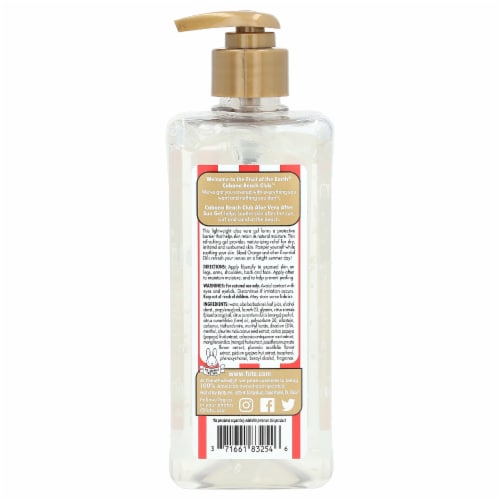 Fruit Of The Earth Aloe Vera With Blood Orange & Essential Oils After Sun Gel, 16 oz Perspective: back