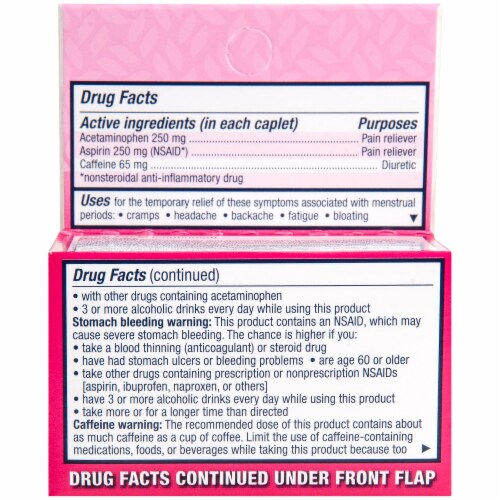 Pamprin® Max Pain + Energy Maximum Strength Menstrual Pain Relief Caplets Perspective: back
