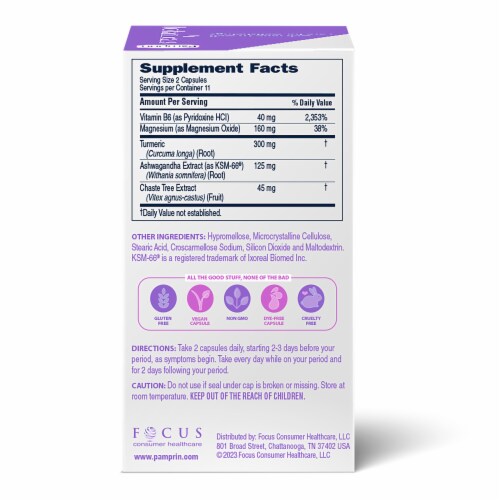 Pamprin Botanicals PMS & Period & Mood Support Perspective: back