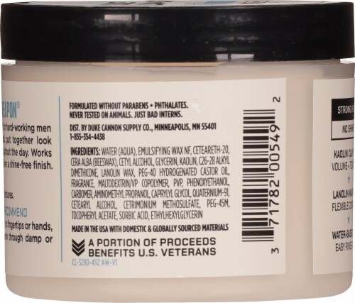 Duke Cannon™ Flexible Fiber Hair Styling Paste Perspective: back