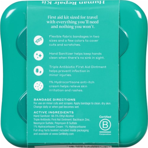 Welly™ Human Repair First Aid Travel Kit Perspective: back
