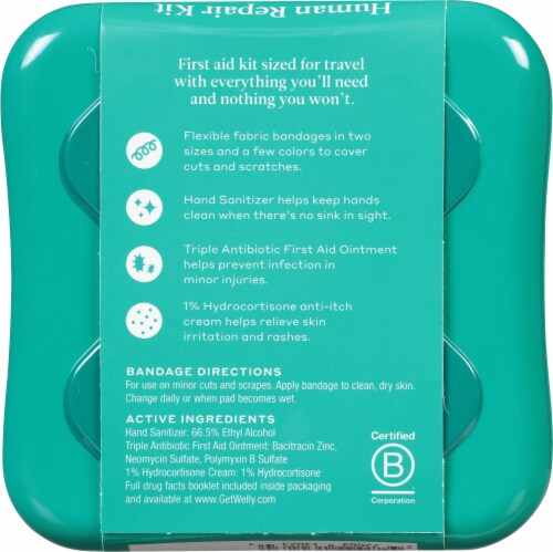 Welly® Human Repair First Aid Travel Kit Perspective: back