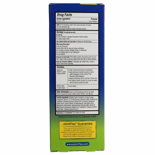 JointFlex® Pleasant Scent Arthritis Pain Relief Cream Perspective: back